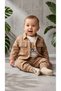 Teddy Bear Printed Body, Pocket Detailed Lycra Gabardine Jacket - Pants and Printed Socks 4-Piece Baby Boy Set - 4