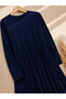 Women's Hijab Dress Long Sleeve Pleated Relaxed Fit Casual and Stylish Long Dress - 5