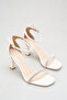 Bridal Shoes White Stone-Embellished Ankle Strap Heeled Evening Dress Sandals