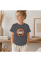 Kids' Kitty Yoga Patterned Printed T-Shirt 100% Cotton Single Jersey Fabric - Anthracite - 2