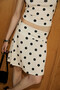 Aures Women's Soft and Flexible Fabric Polka Dot Mini Cream Skirt - 4