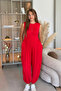 Comfortable Red Shalwar Jumpsuit with Waist Detail - 5