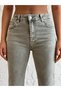 Women's Haki High Waist Flare Cut 5-Pocket Cotton Jean Trousers - 4