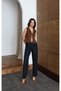Women's Rinse Jean Pants High Waist Belt Detailed Balloon Fit Denim - 4