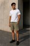 Men's Linen Khaki Shorts & Beige-White Basic Cotton 2-Piece T-Shirt Set – Premium Comfortable Fit 3-Piece Summer Set - 4