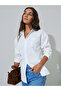 White Solid Pocket Detail Long Sleeves Oversized Shirt
