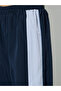 Navy Blue Contrast Side Panel Wide Leg Joggers - 3