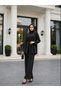 Asymmetrical Cut Tunic Stylish Design Trouser Suit Outfit - 3