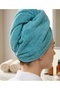 100% Cotton High Absorbent Practical Hair Towel, Bonesi Turquoise - 3