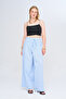 Women's Elastic Waist Drawstring Wide Leg Solid Color Trousers - 4