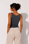 Women's Anthracite Front and Back Double Layer V-Neck Soft Touch Athlete Bodysuit - 4