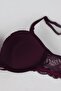 Women's Plum Lace Supported Bra Set with Padded Accessories Lingerie Set - 5
