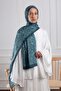 Ethnic Floral Patterned Soft Shawl Emerald Green - 2