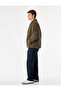 Regular Fit Zippered Pocketed High Collar Long Sleeve Plush Jacket - 3