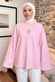 Floral Embroidered Combed Cotton Blouse 13137 - Light Pink - 3