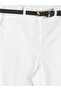 White Women's Cigarette Pants with Waist Belt - 3