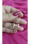 316L Steel Women's Pink Stone Bowknot Necklace Gold Color Elegant Stylish Pinteres Necklace Jewelry Accessory - 4