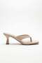 Women's Blunt Toe Flip Flop Heeled Slippers Sandals Beige - 2