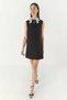 Women's Lace Collar Bow Detailed Mini Black Dress