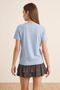 Women's Cowboy Hat Embroidered Beaded Basic t Shirt Baby Blue - 4