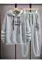 Sweatshirt Tracksuit Set Oversize Shaped Comfortable Fit High Quality Fabric Ti̇me Printed - 2