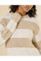 Women Beige Striped Knit Pullover - 4