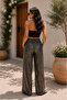 All-Day Elegance – Women's High-Waisted Sequined Palazzo Pants - 3