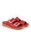 Women's Slippers Daily Genuine Leather Double Strap Square Metal Buckle Flat Sole 26Y-1695 - 3