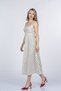 Women's Summer Ecru Selena Square Collar Polka Dot Dress with Belt Detail on the Back 50403 - 3