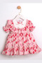 Girl's Cherry Patterned Ruffle Dress Pink