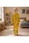 Boy's 100% Cotton Camping Patterned Long-Sleeve Stretchy Pajama Set - 2