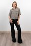 Women's Summer Beige Crinkle Countess Fabric Shirt 70040