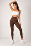 High Waist Firming and Lifting Brown Corset Leggings