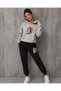 Hooded Sweatshirt 2-Piece Combination Winter Fleece Cute Cat Printed Women's / Girls' Model
