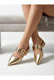Krea Women's Buckle Pointed Toe Daily Heeled Slippers - 4