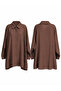 Straight Cut Button Detailed Modal Shirt 19605 Brown - 2