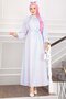 Pastel Striped Belted Dress Baby Blue - 5