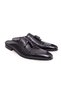 Black Color Laceless Genuine Leather Men's Half Shoes