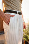 Syros White Viscose Linen Men's Trousers - 8