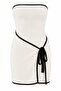 Ecru Knitted Ribbed Mini Dress - 2Y9982