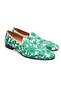Green Color Laceless Genuine Suede Leather Men's Shoes
