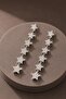 Flush-Set Zircon Stone Single Row Star Earrings