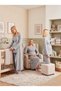 New Season Women's Gray Double-Breasted Collar with Breastfeeding Feature Special Design Long Sleeve 100% Cotton Maternity Nightgown Pajama Set - 6