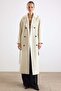 Oversize Low Sleeve Double Breasted Coat Beige Melange 3173 - 5