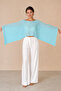 Transparent Tricot Bat Sleeve Cape Blouse - 2