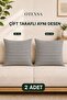 Black Striped Cotton Linen 2-Piece Throw Pillow Cover with Hidden Zipper, Double-Sided, 2 Pieces - 5