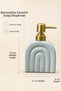 Mary Decorative Minimalist Style Ceramic Soap Dispenser – with Gold Color Pump, Arch Pattern Design, 16 X 11 X 5 Cm-400 ml - 2