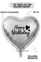 18 Inch Silver Heart Foil Balloon |   Happy Birthday Heart Printed |   Birthday Party Decoration Balloon