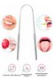Stainless Steel Tongue Cleaner Metal Tongue Scraper for Bad Breath Prevention Care Tool - 4
