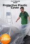 4 X 5 Meters Practical Tarpaulin Cover Home Office Paint Tarp Construction Renovation 4X5 Cleaning Nylon Parquet Floor Furniture Goods Dust Dirt Moisture Protection Thick Packaging Nylon Tarp Moving Cover Floor Protector 50m² - 2